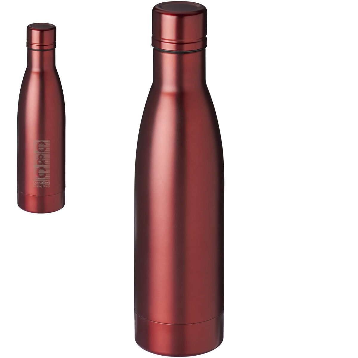 Steel Vacuum Bottle copper lined Red