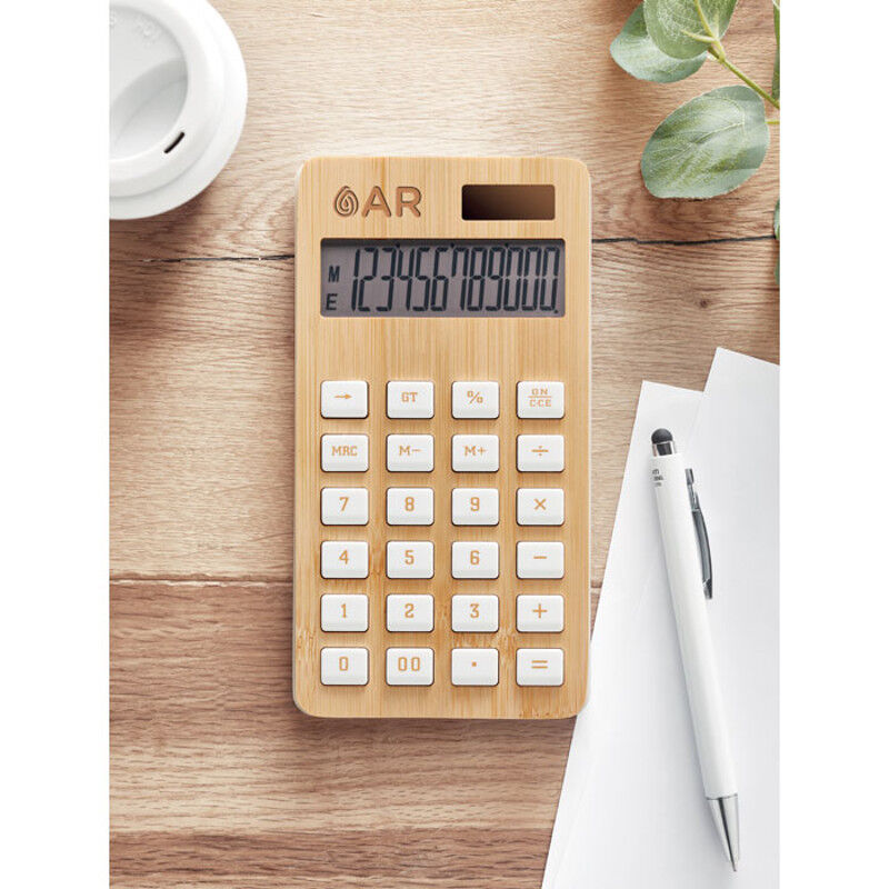 Dual Power Bamboo Calculator (sample branding)