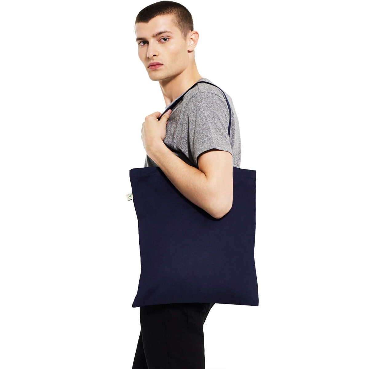Earth Positive Organic Classic Tote Bag in Navy Blue
