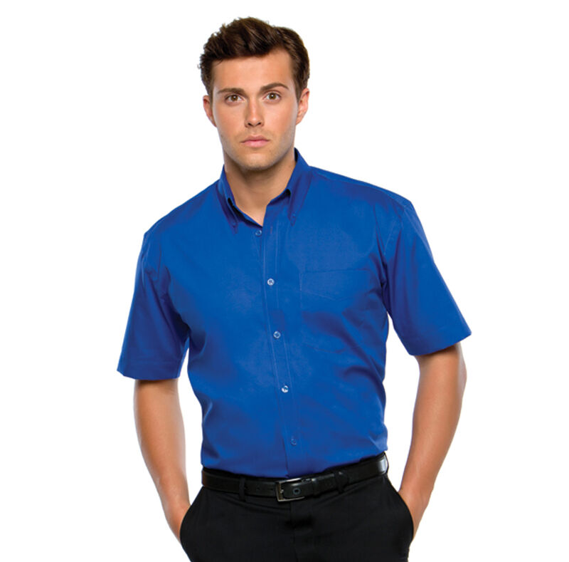 Kustom Kit Men's Short Sleeve Corporate Oxford Shirt (Royal)