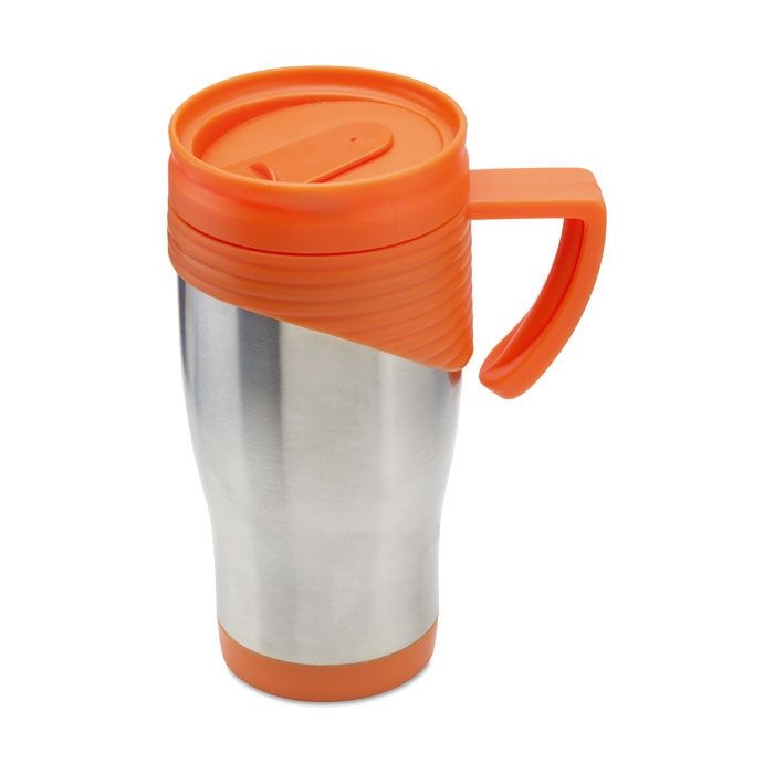 Large Thermal Coffee Mugs With Lids Orange