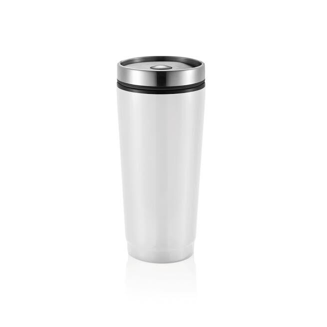 Travel Flask in Stainless Steel - White