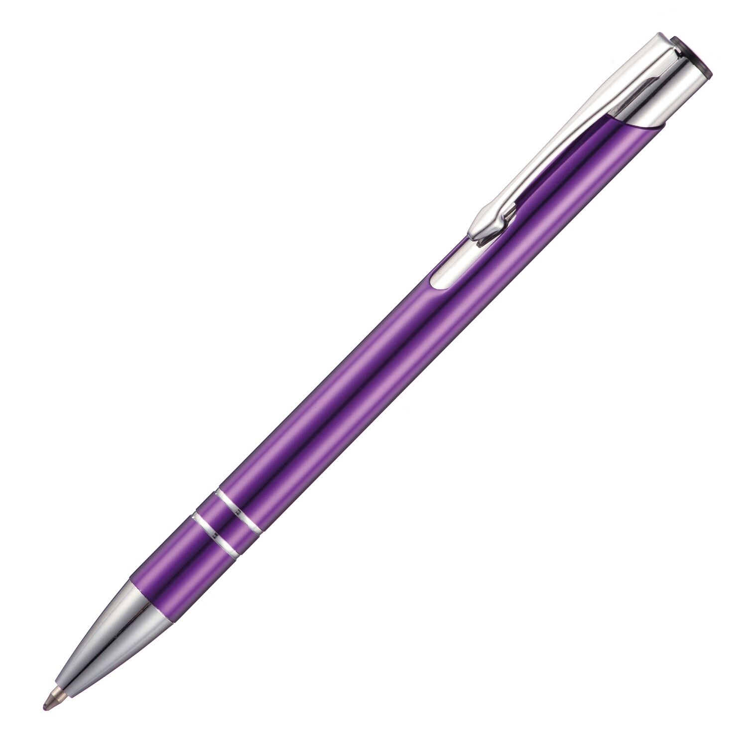 Budget Metal Push Button Pen in Purple
