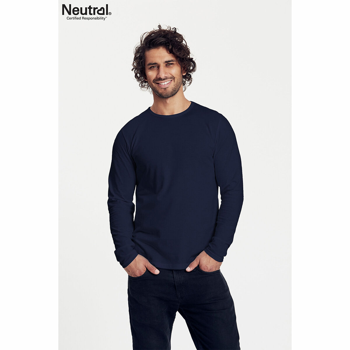 Neutral Long Sleeve Organic Men's T-shirt Navy