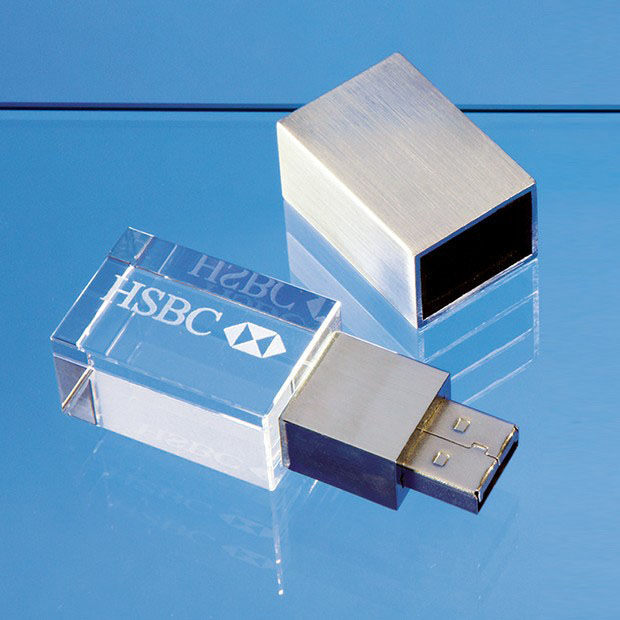 Engraved 3D Crystal USB Drives