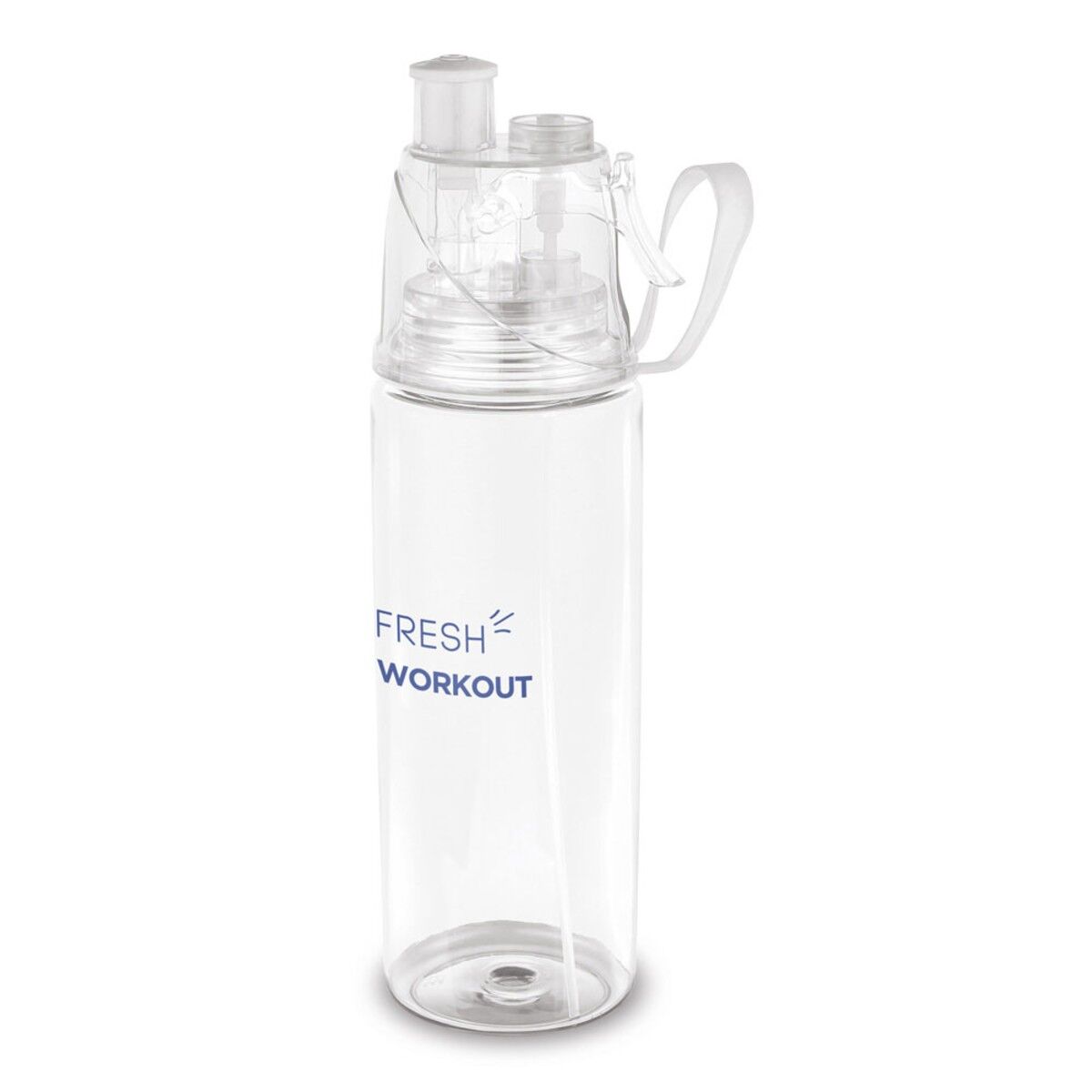 Push-Pull Sports Bottle with Vaporizer  in Transparent White