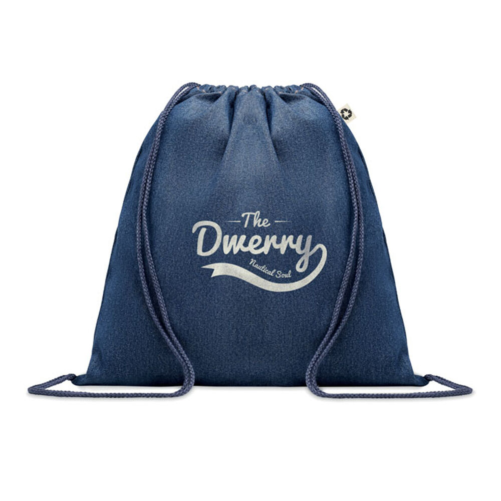 Recycled Denim Drawstring Bag (sample branding)