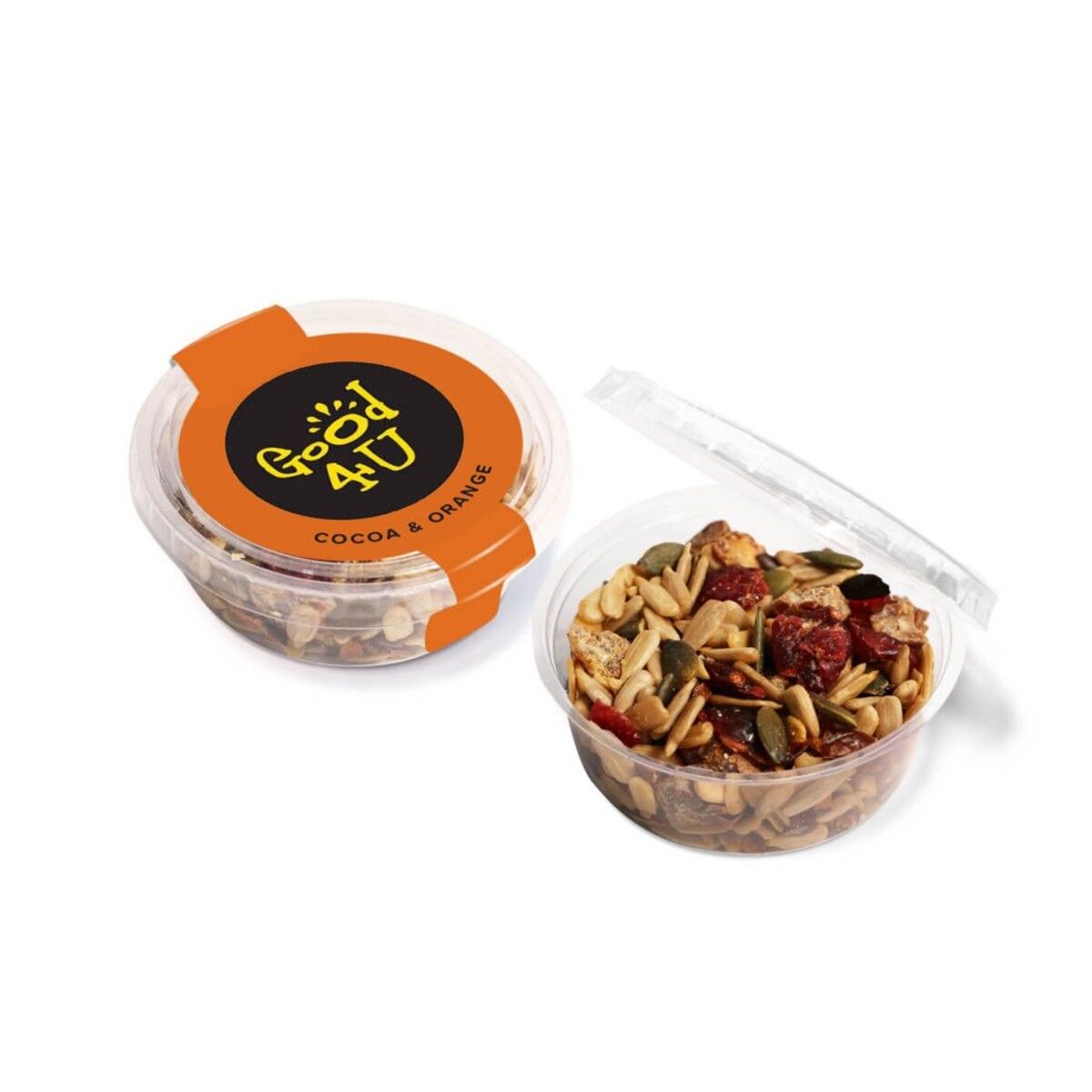 Snacks in compostable pots