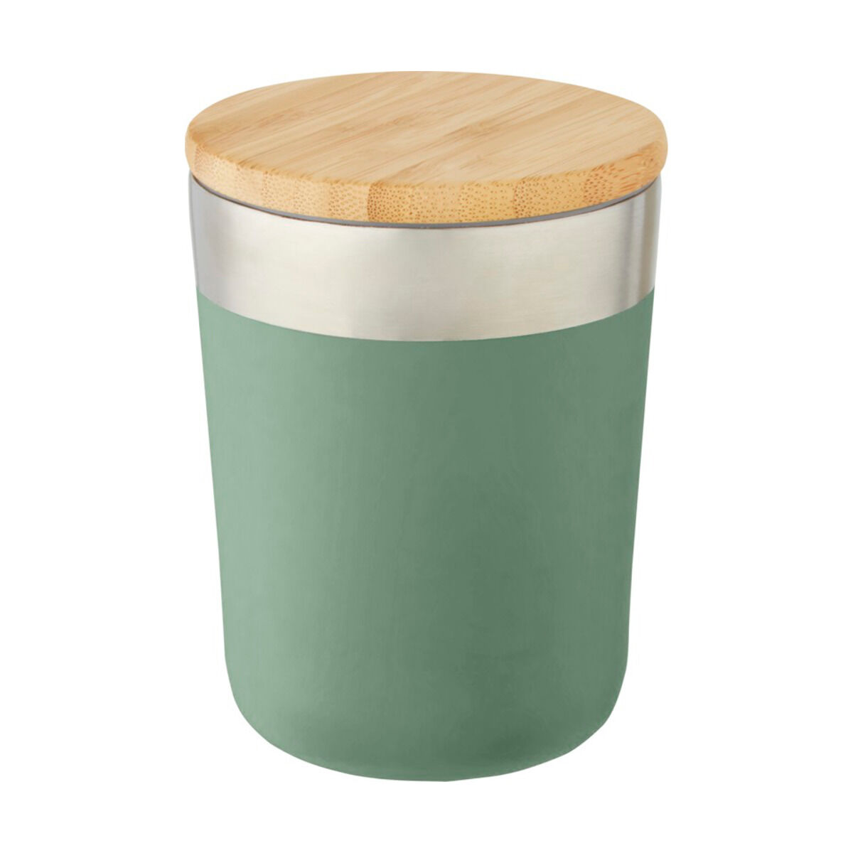 Vacuum insulated stainless steel tumbler with bamboo lid