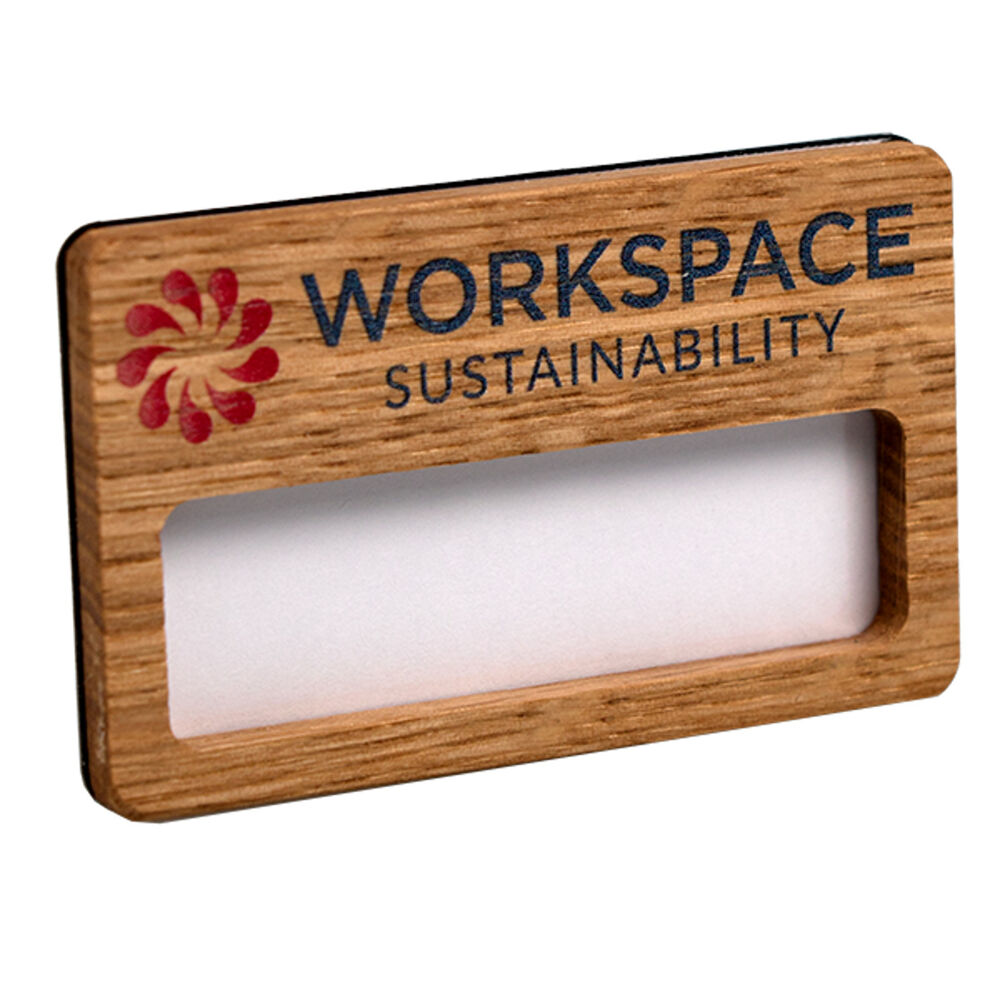 Wood-Faced Window ID Badges (name window 18 mm high)