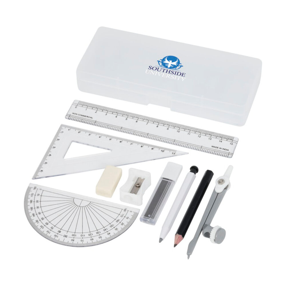 9-Piece School Geometry Set (sample branding)
