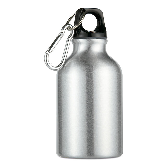 Drinking Bottle with Carabiner (300ml) - Silver