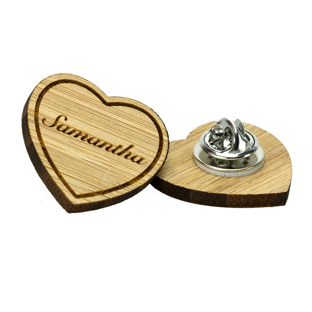 Bamboo Clutch Pin Badges (bespoke shapes)