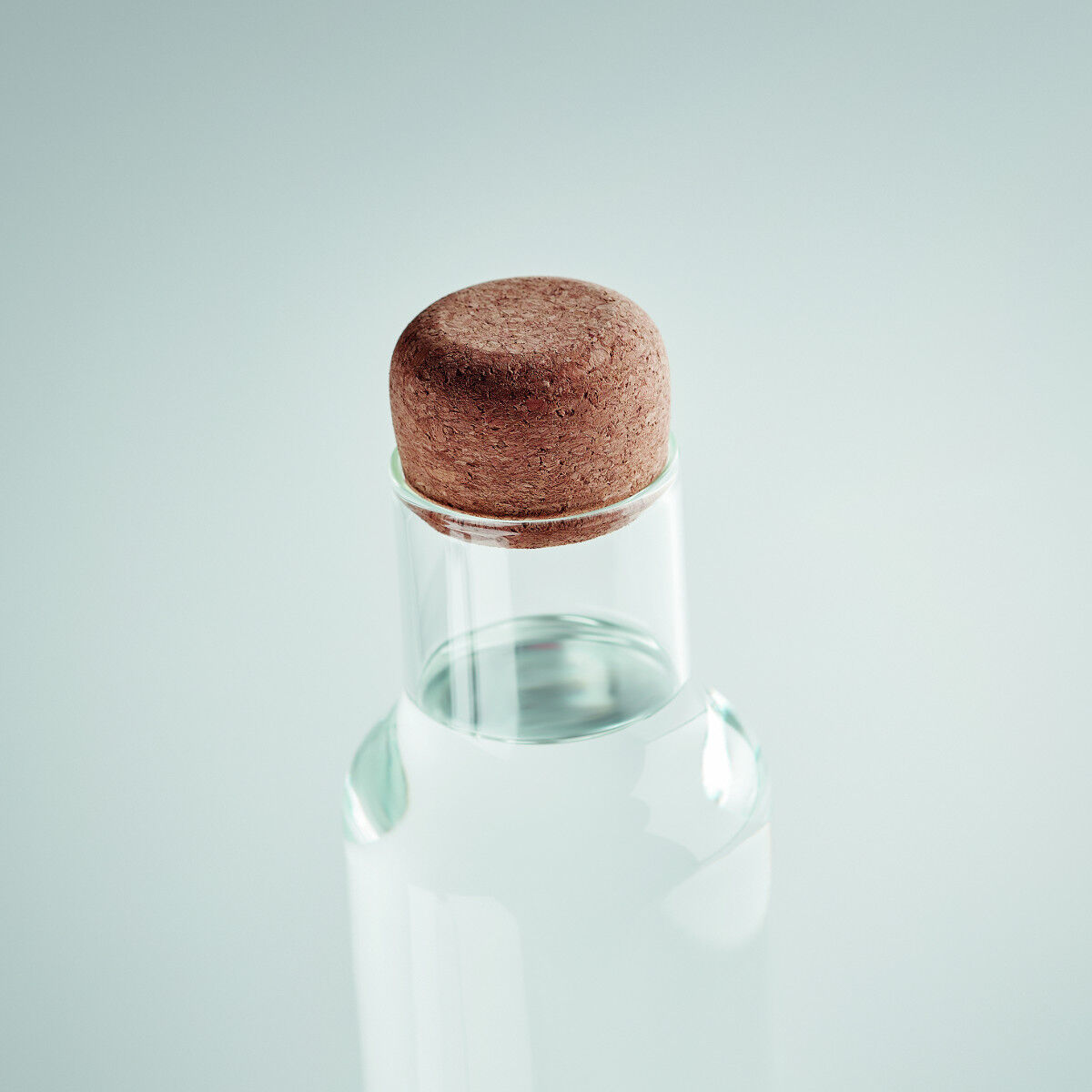 Glass Decanter water bottle with a cork lid 