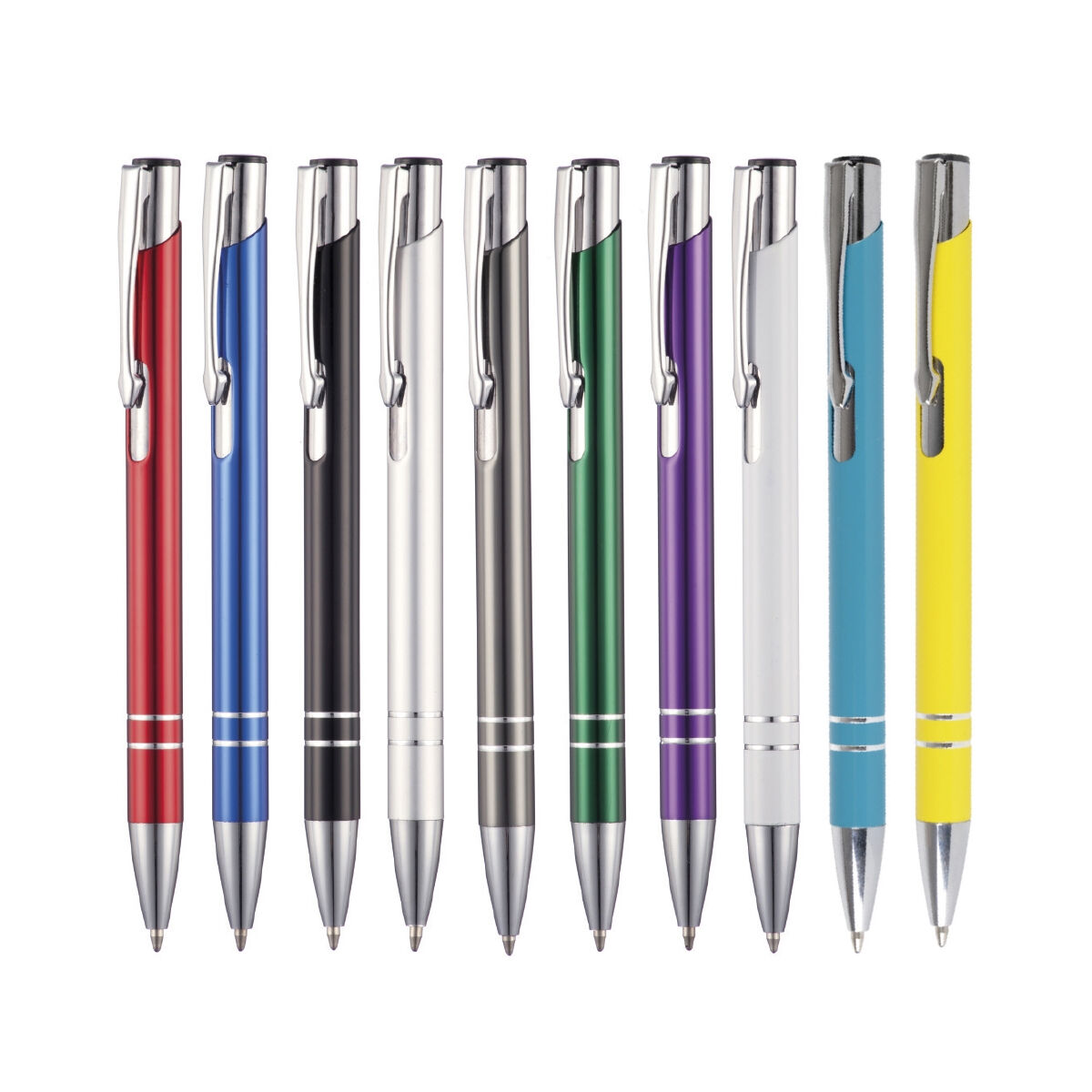 Budget Metal Push Button Pen in 10 colours