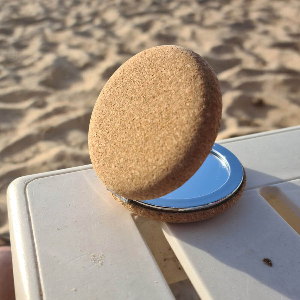 Cork Rounded Compact Mirror