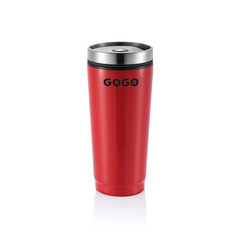 Travel Flask in Stainless Steel- Red