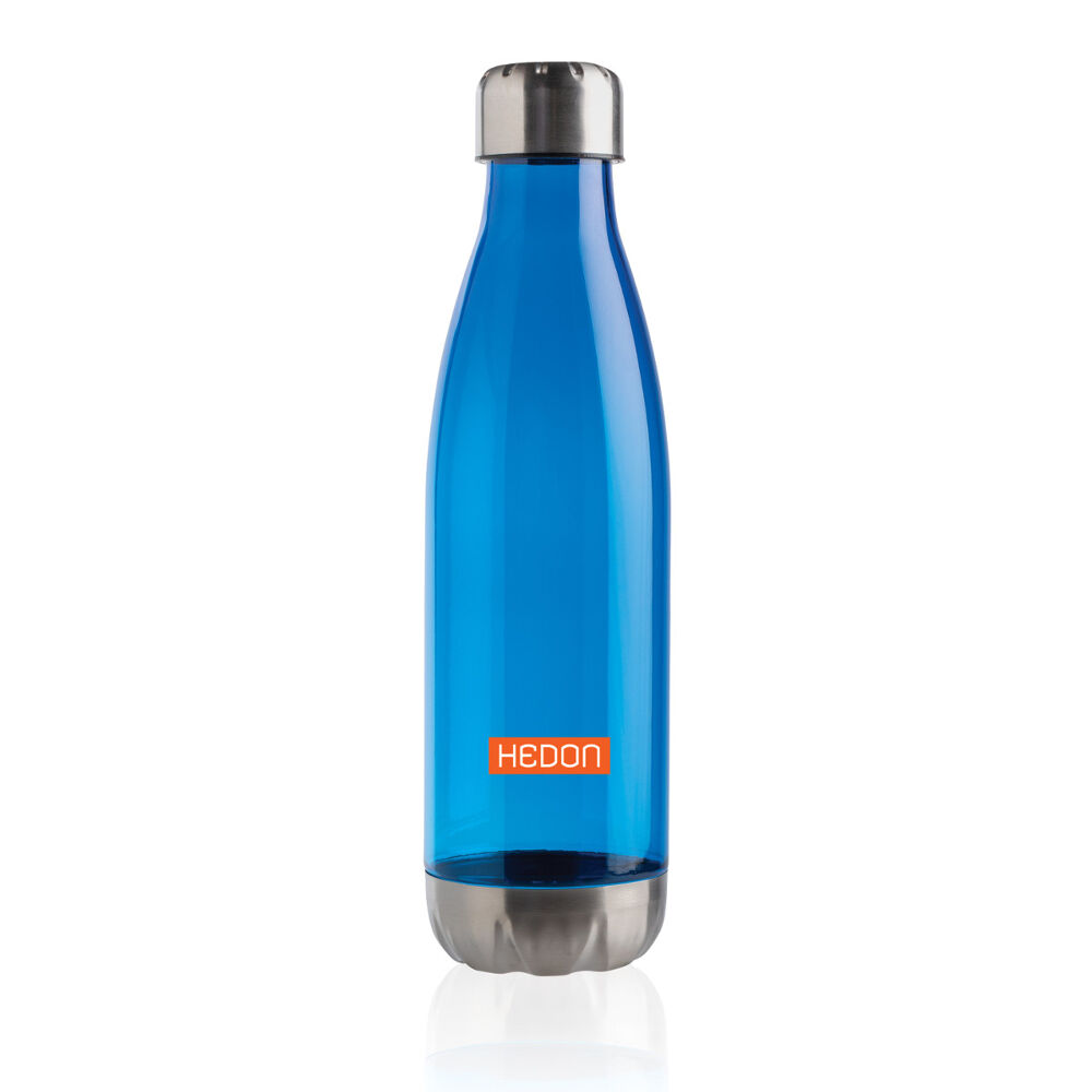 Leakproof water bottle with stainless steel lid (sample branding)