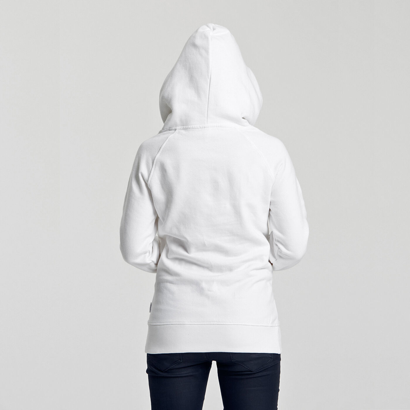 Neutral Ladies Hoodie White Back