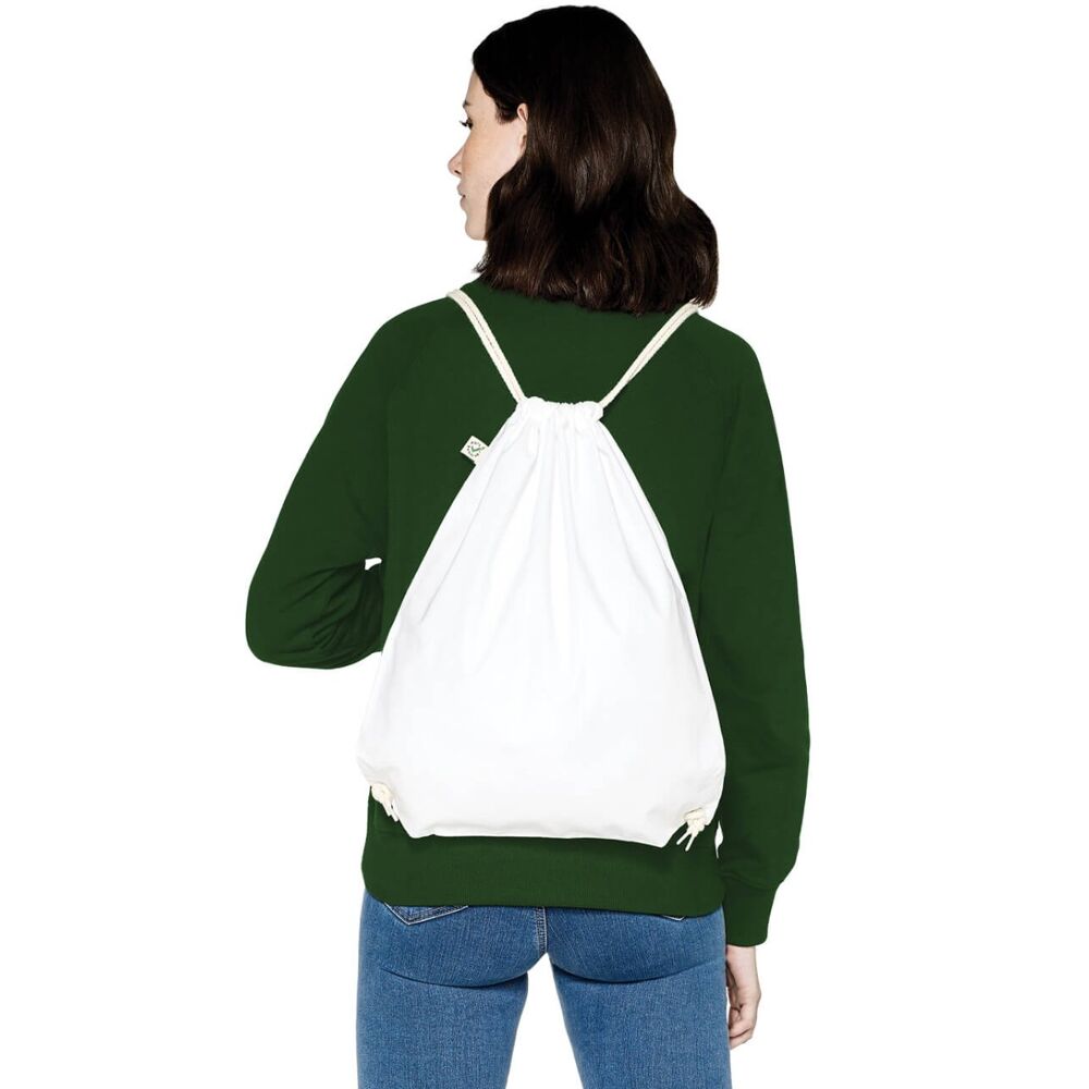Earth Positive Organic Drawstring Bag - White