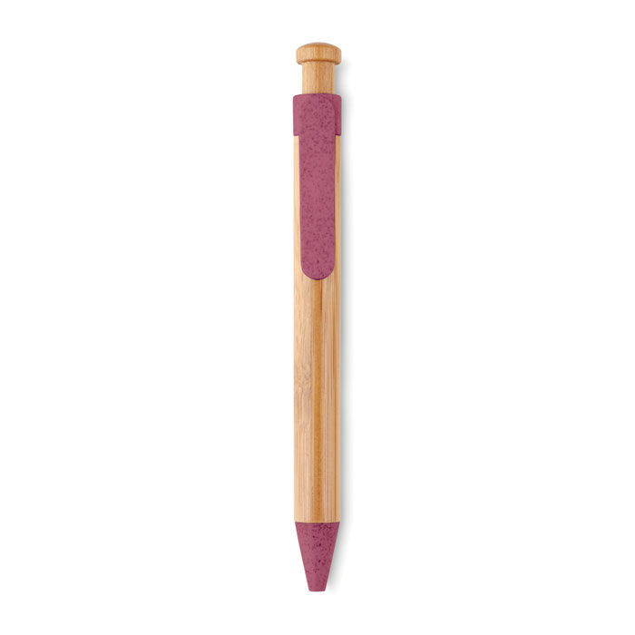 Ball pen made from Bamboo, Wheat & Straw Red