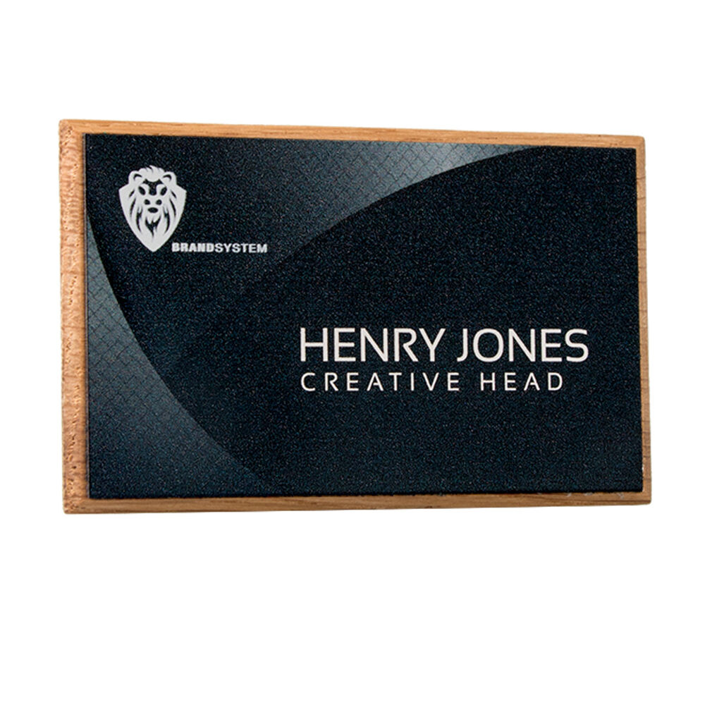 Personalised Metal on Wood Name Badges