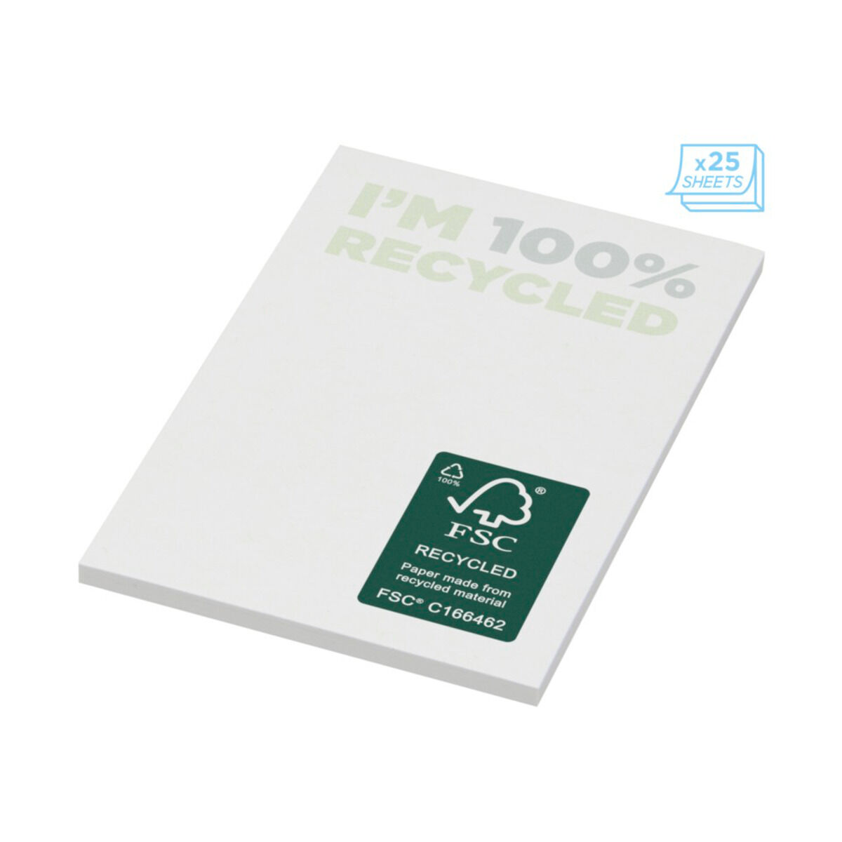 Recycled Sticky Notepad 50 x 75 mm (25 sheets)