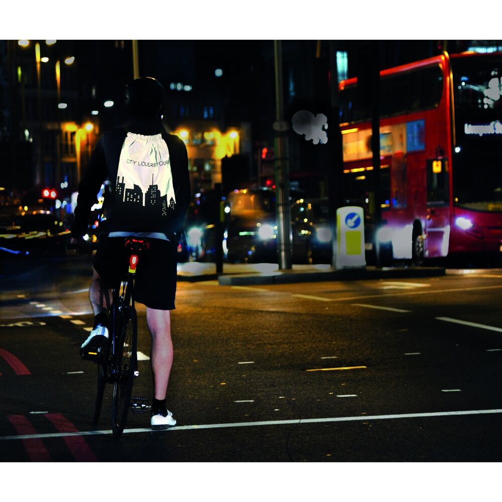 Reflective drawstring bag