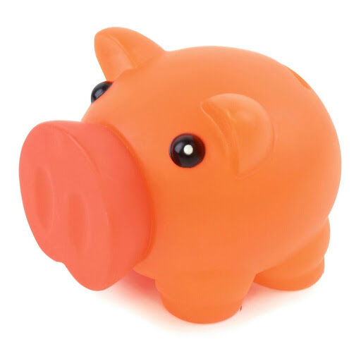 Piggy Bank with Rubber Nose (Orange)