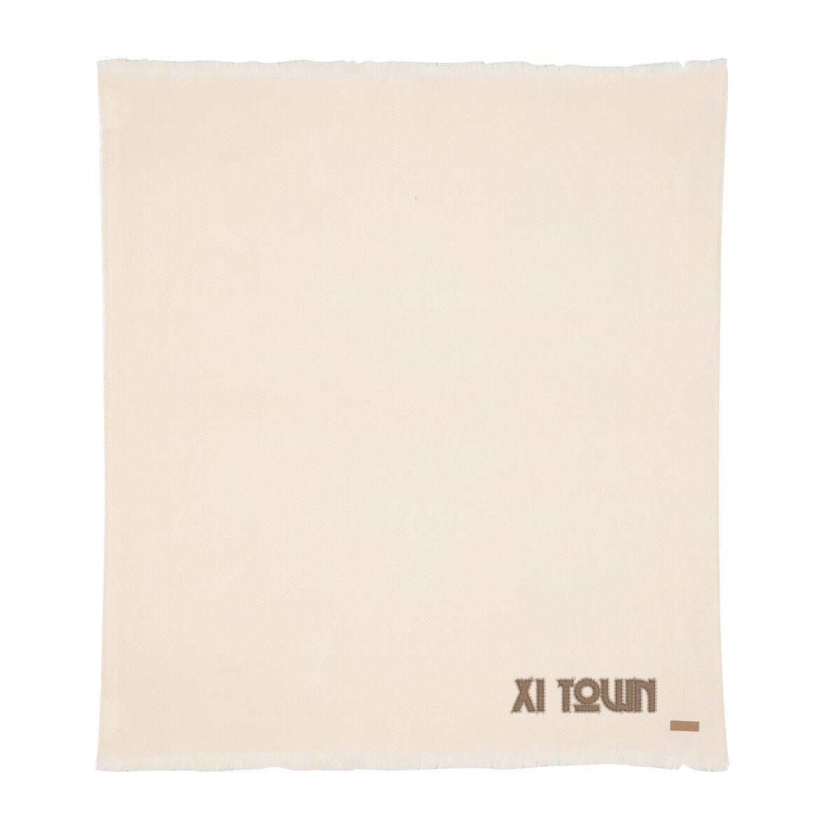 Ukiyo Polylana Woven Blanket (off white with sample branding)