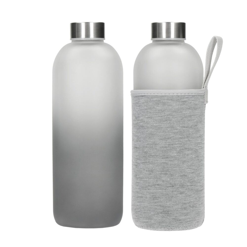 Fade Glass Water Bottle with sleeve in 1 liter