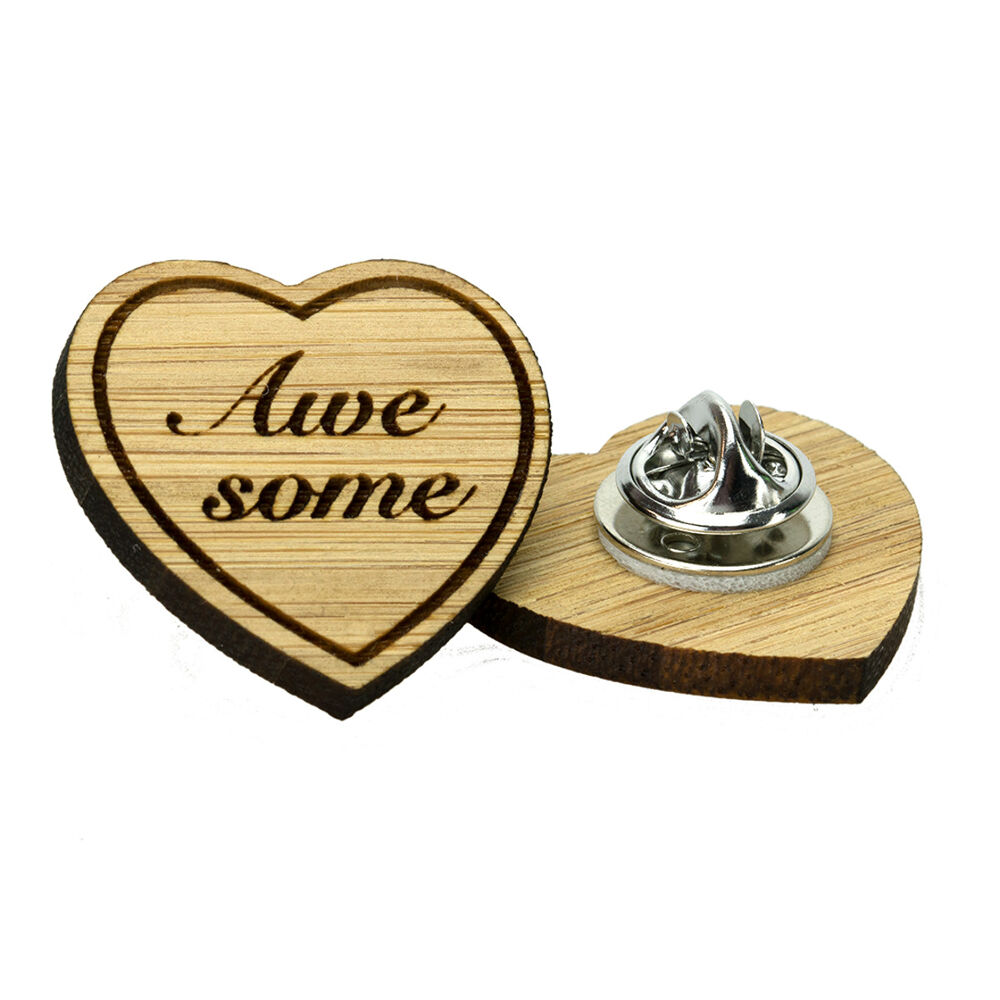 Bamboo Clutch Pin Badges (bespoke shapes)