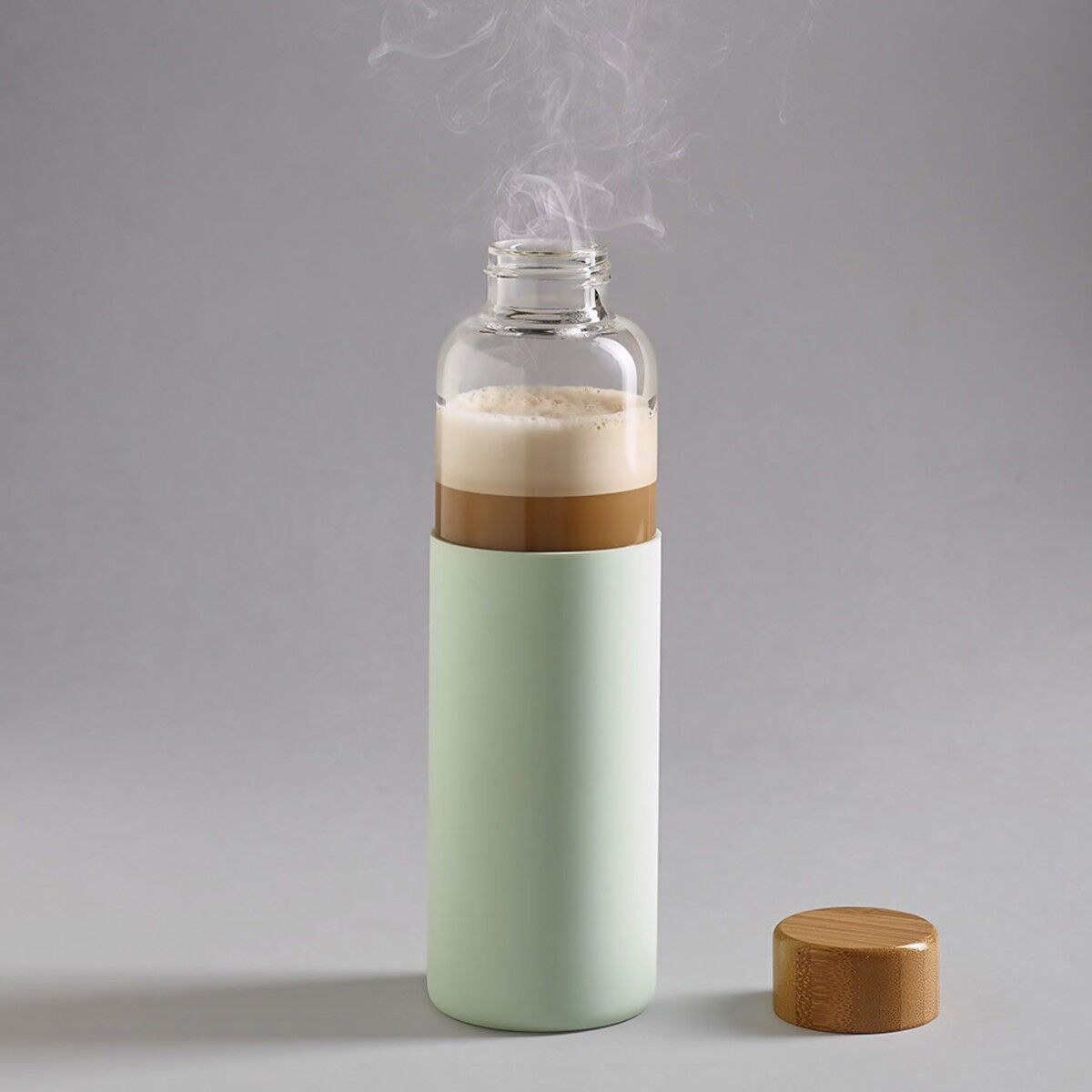 Glass Bottle with Bamboo Lid & Silicone Sleeve