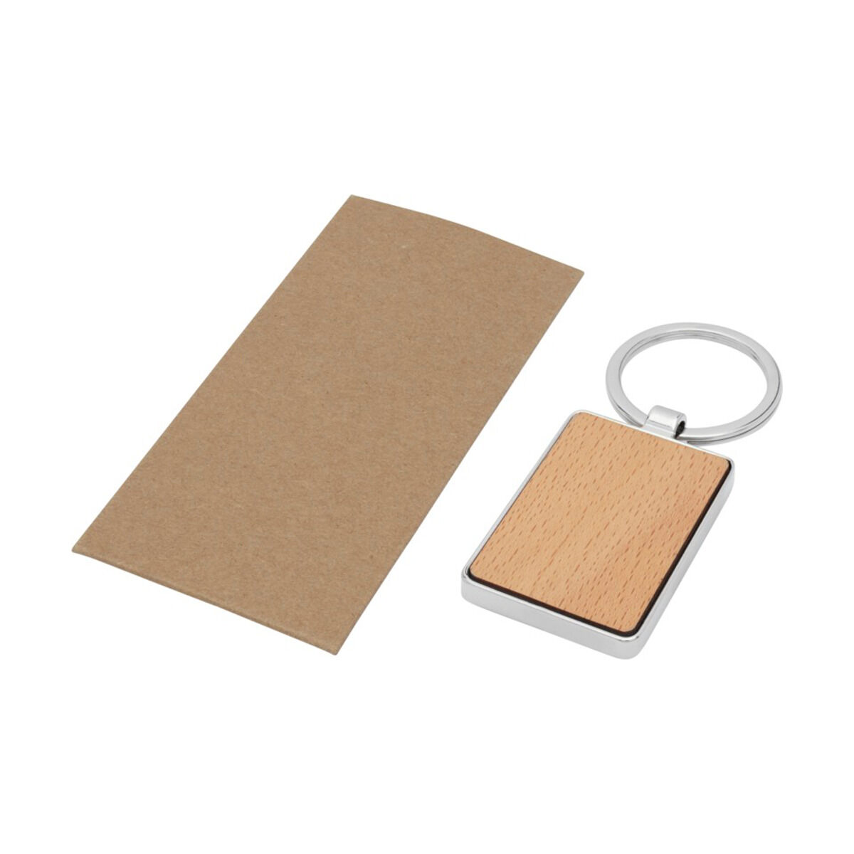 Mauro beech wood keyring (envelope/packaging)