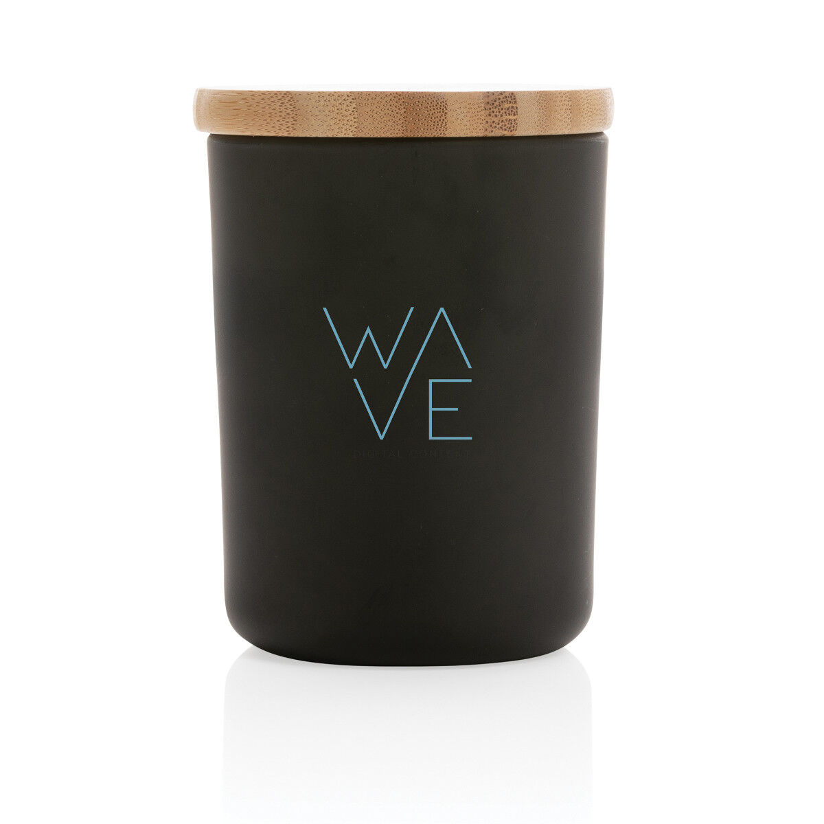 Scented candle with bamboo lid (sample branding)