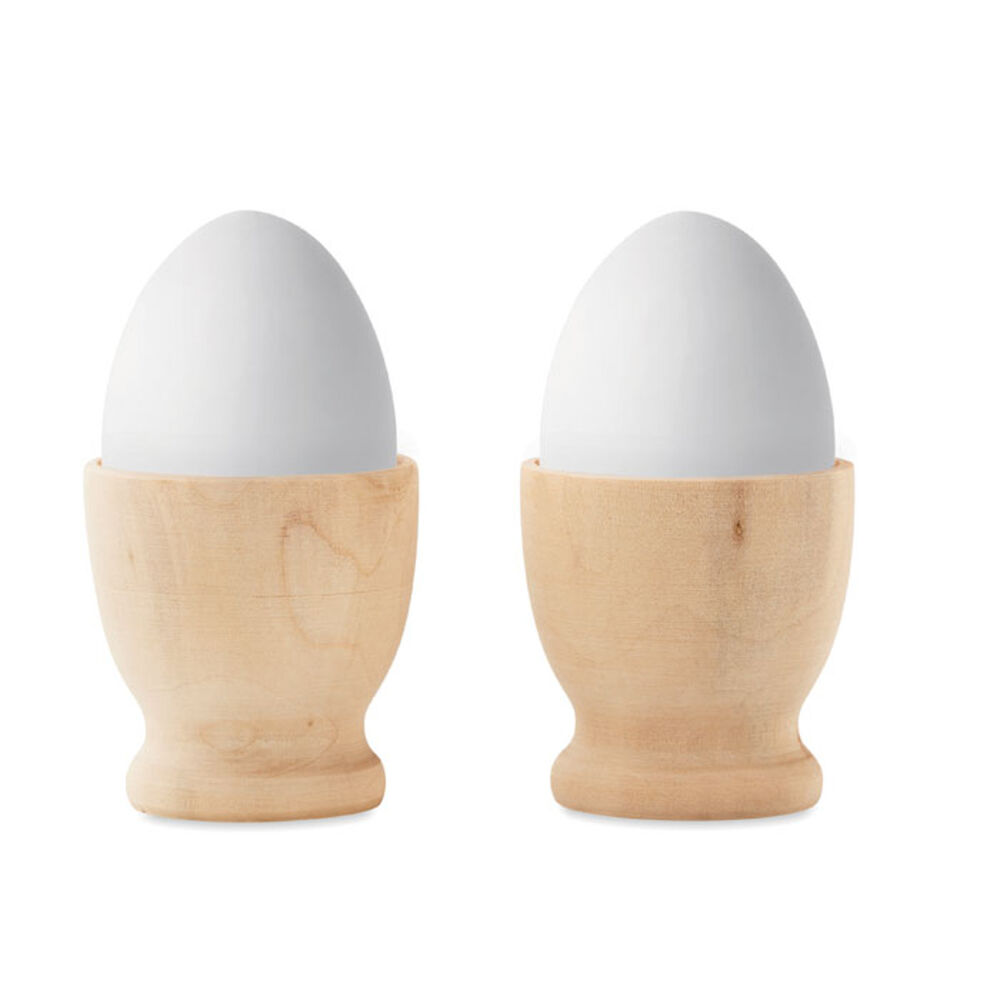 Set of Two Wooden Egg Cups