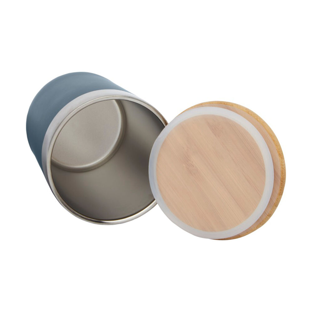 Vacuum insulated stainless steel tumbler with bamboo lid