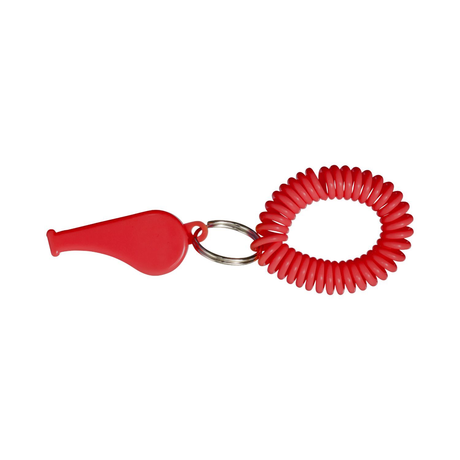 Whistle with Spiral Wrist Cord Red
