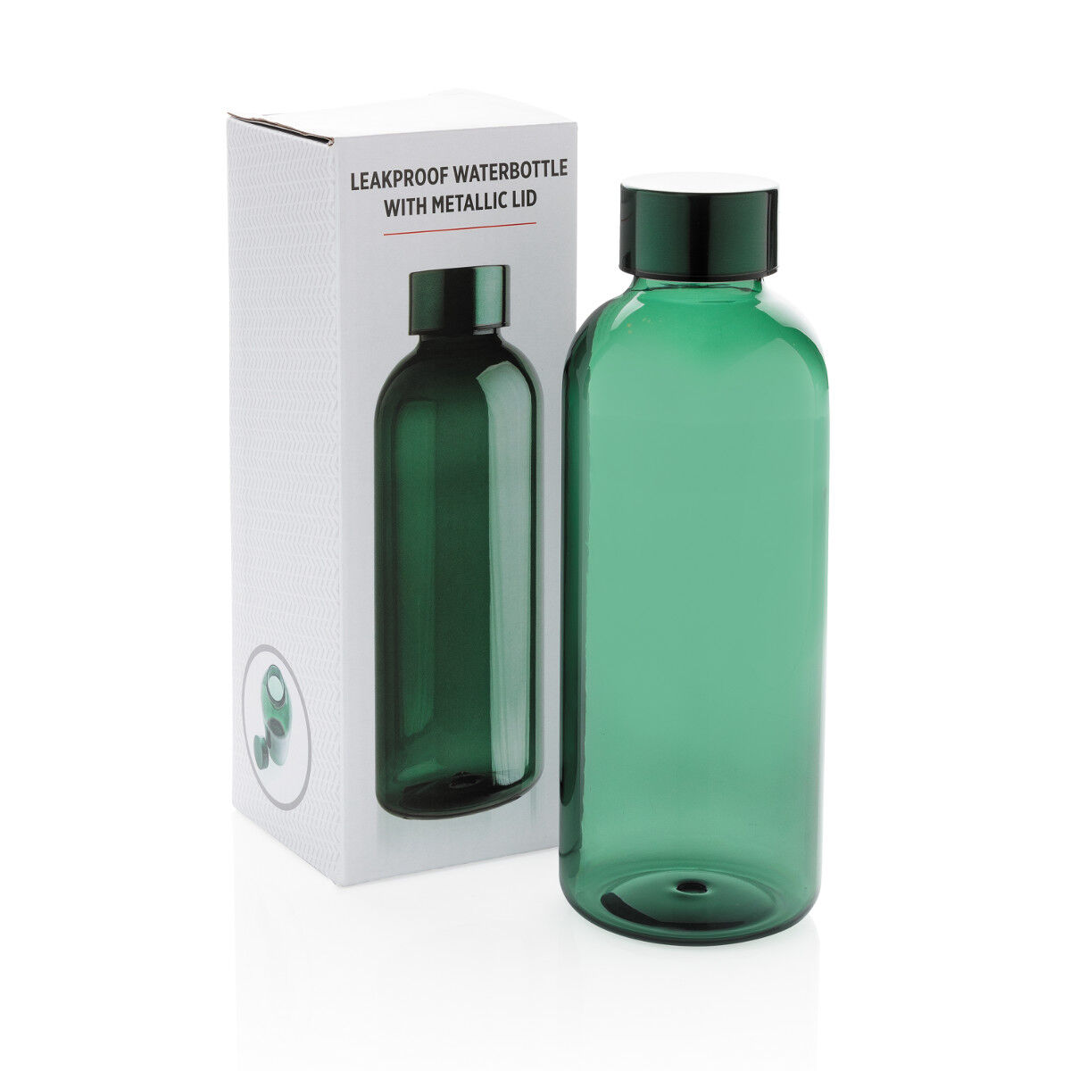 620ml Leakproof water bottle with metallic lid (packaging)