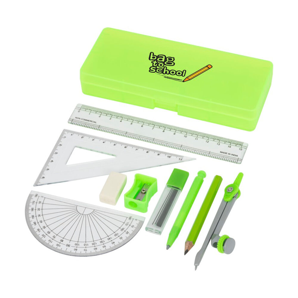 9-Piece School Geometry Set (sample branding)