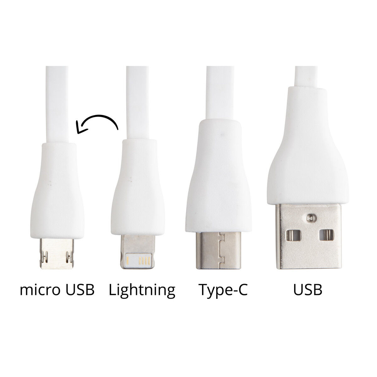 Bamboo Keyring USB Charger Cable (connector guide)