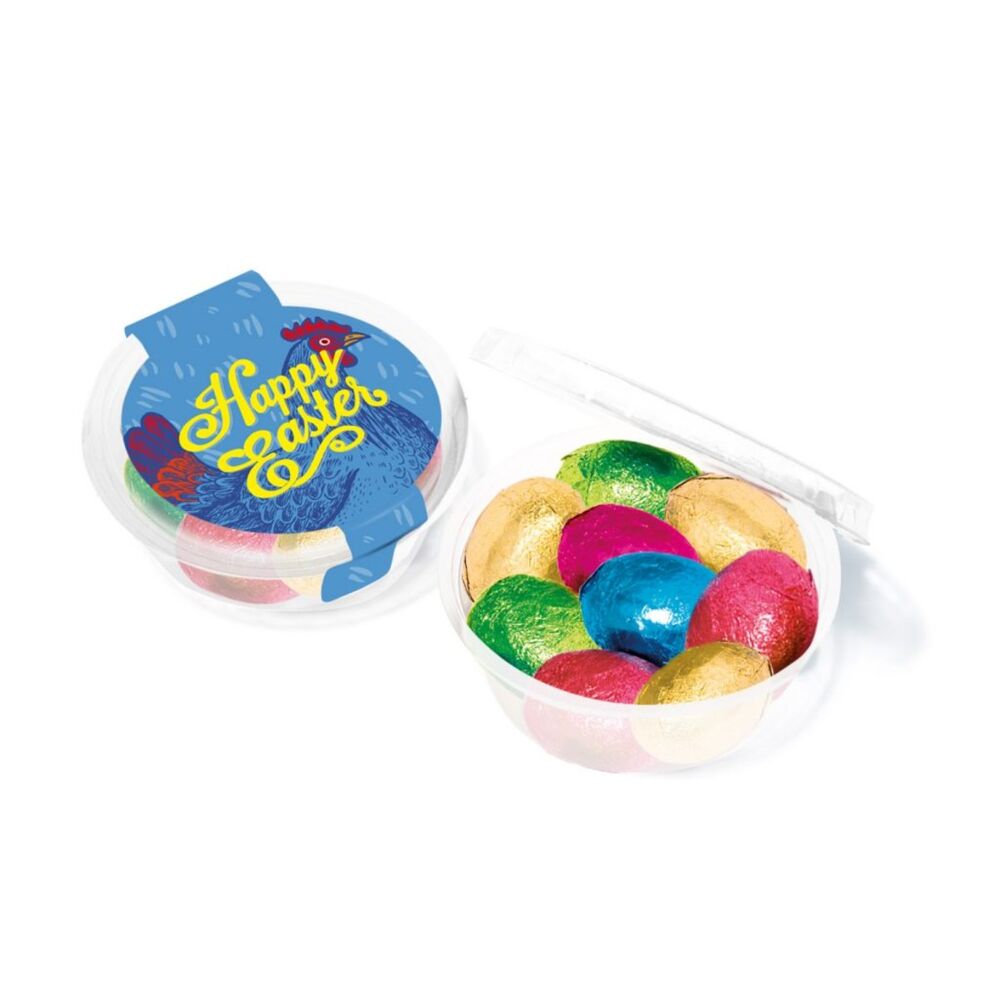 Midi Confectionery Pot filled with foiled chocolate eggs