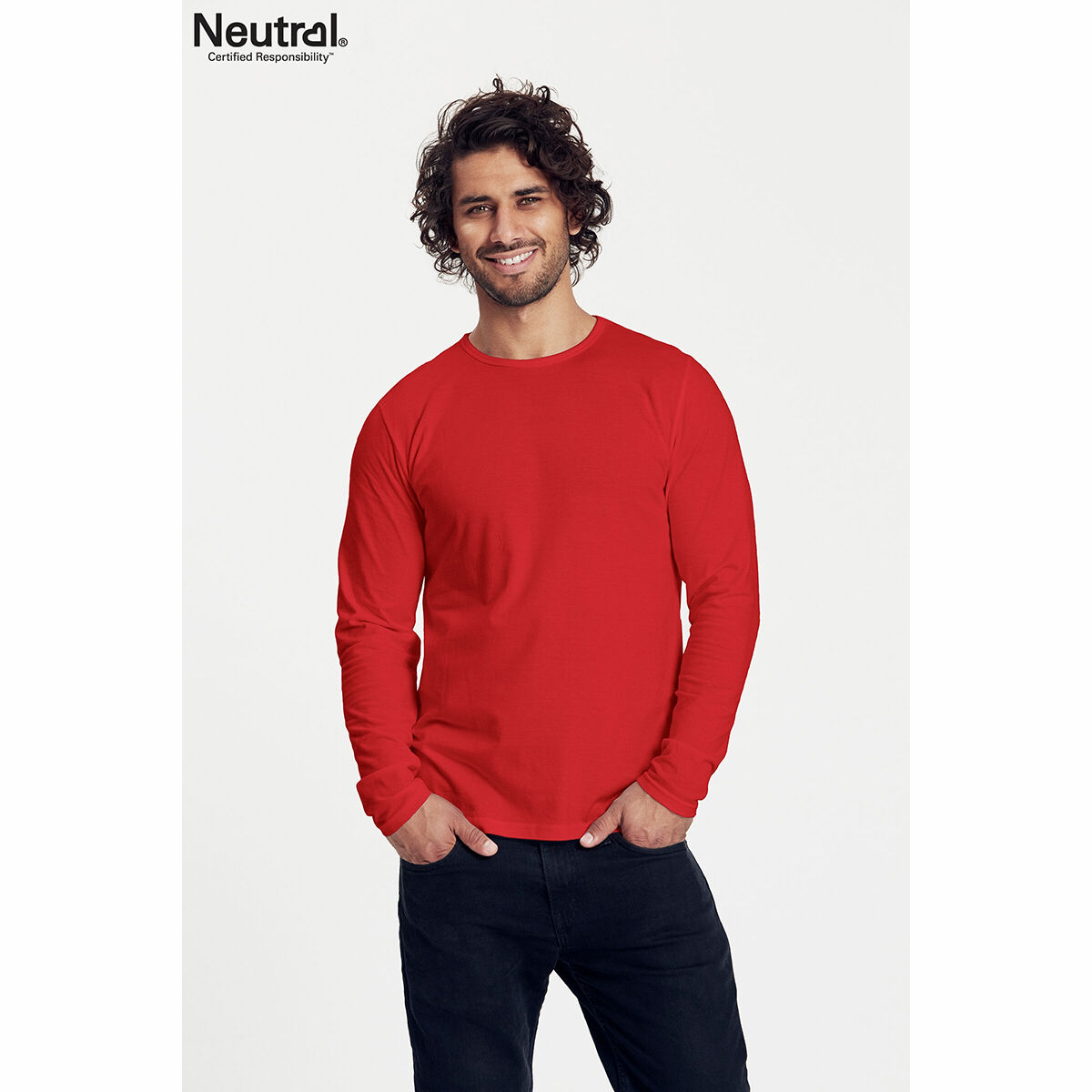 Neutral Long Sleeve Organic Men's T-shirt Red