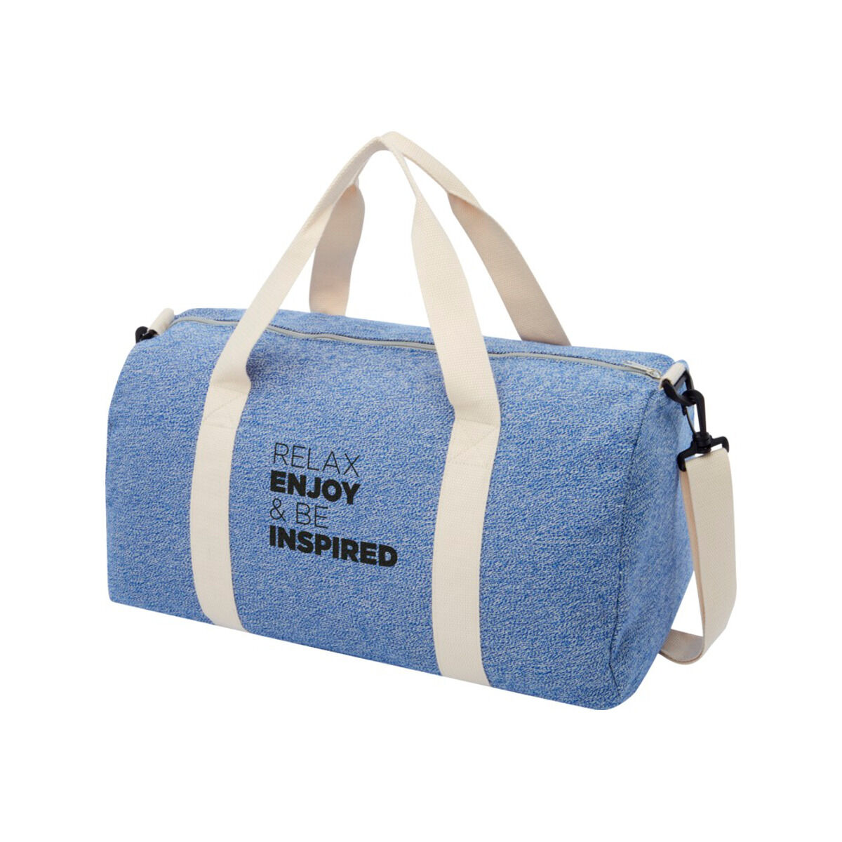 Recycled cotton and polyester duffel bag (sample branding)