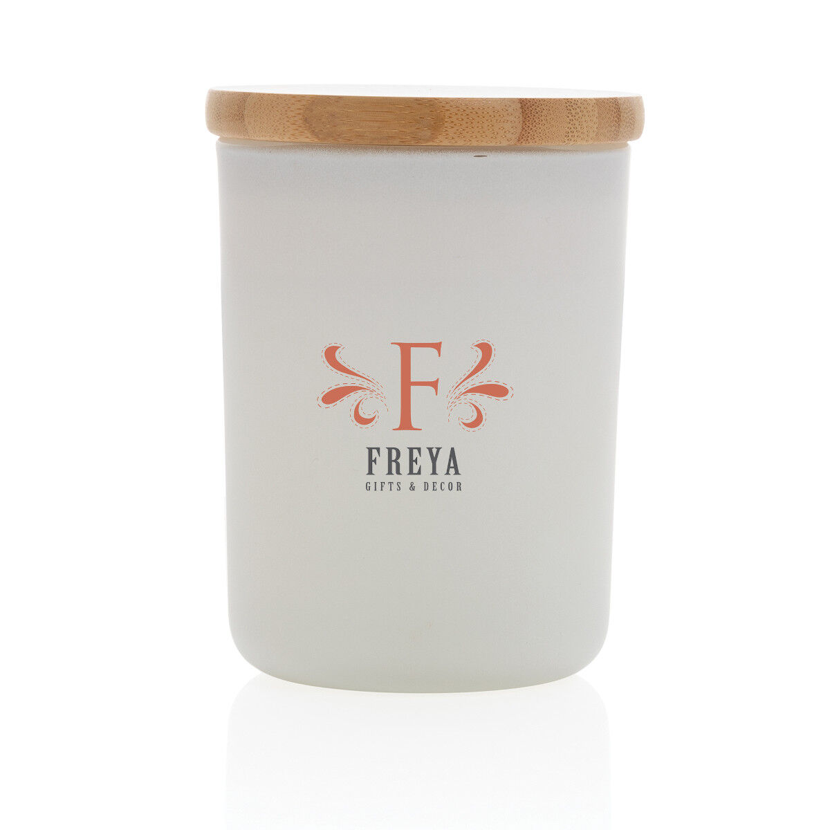 Scented candle with bamboo lid (sample branding)