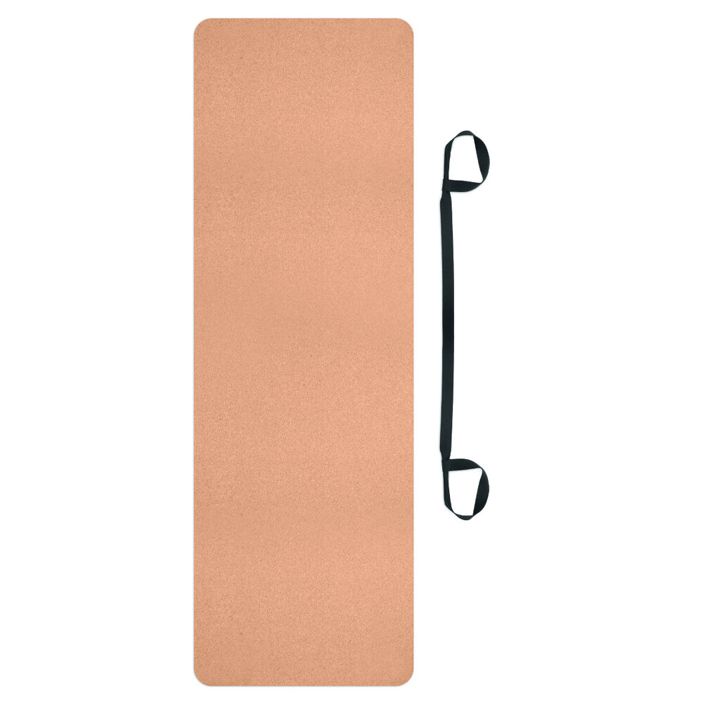 Yoga exercise mat made of cork material