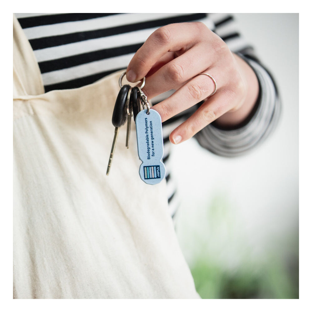 Recycled Plastic rHIPS Trolley Stick Keyring