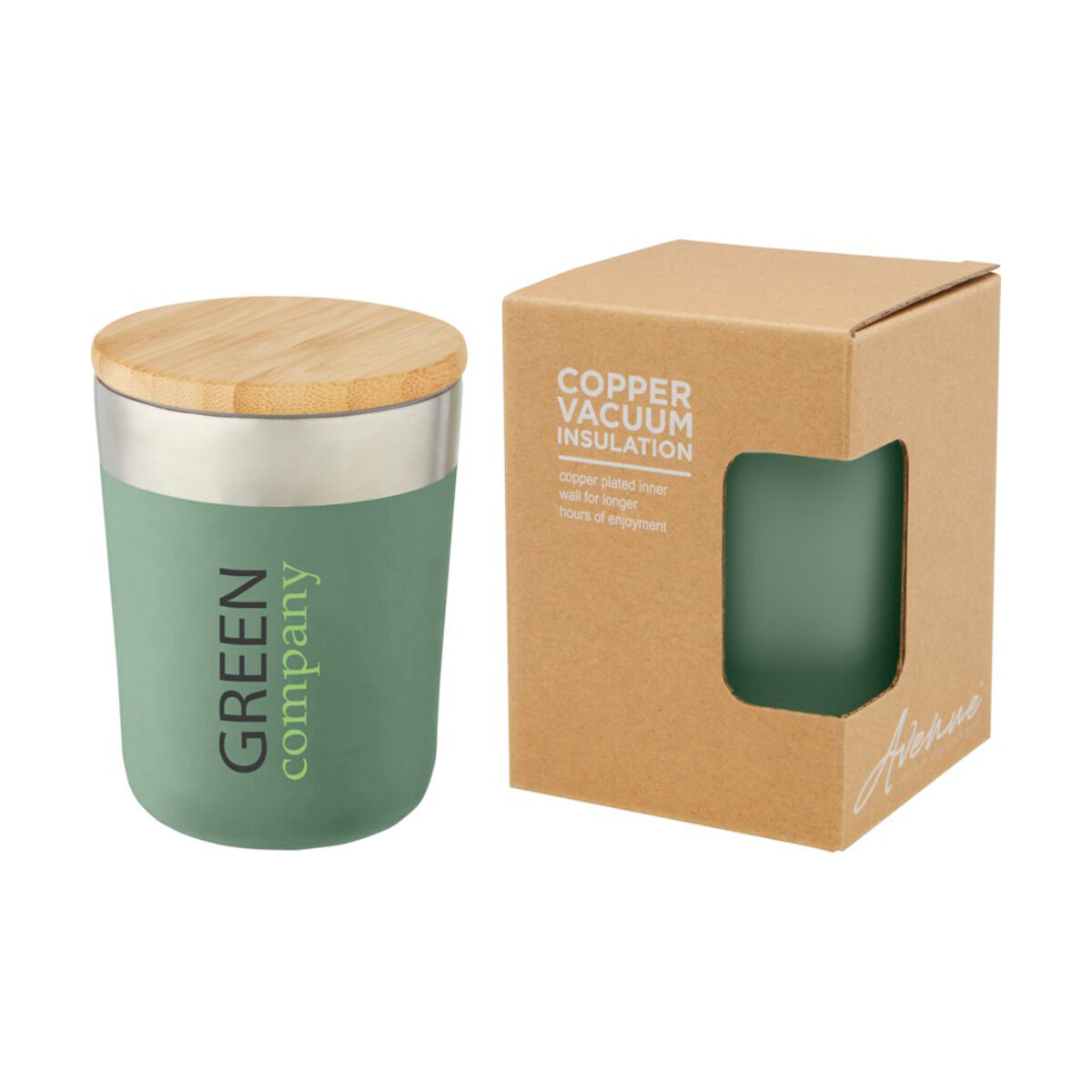 Vacuum insulated stainless steel tumbler with bamboo lid