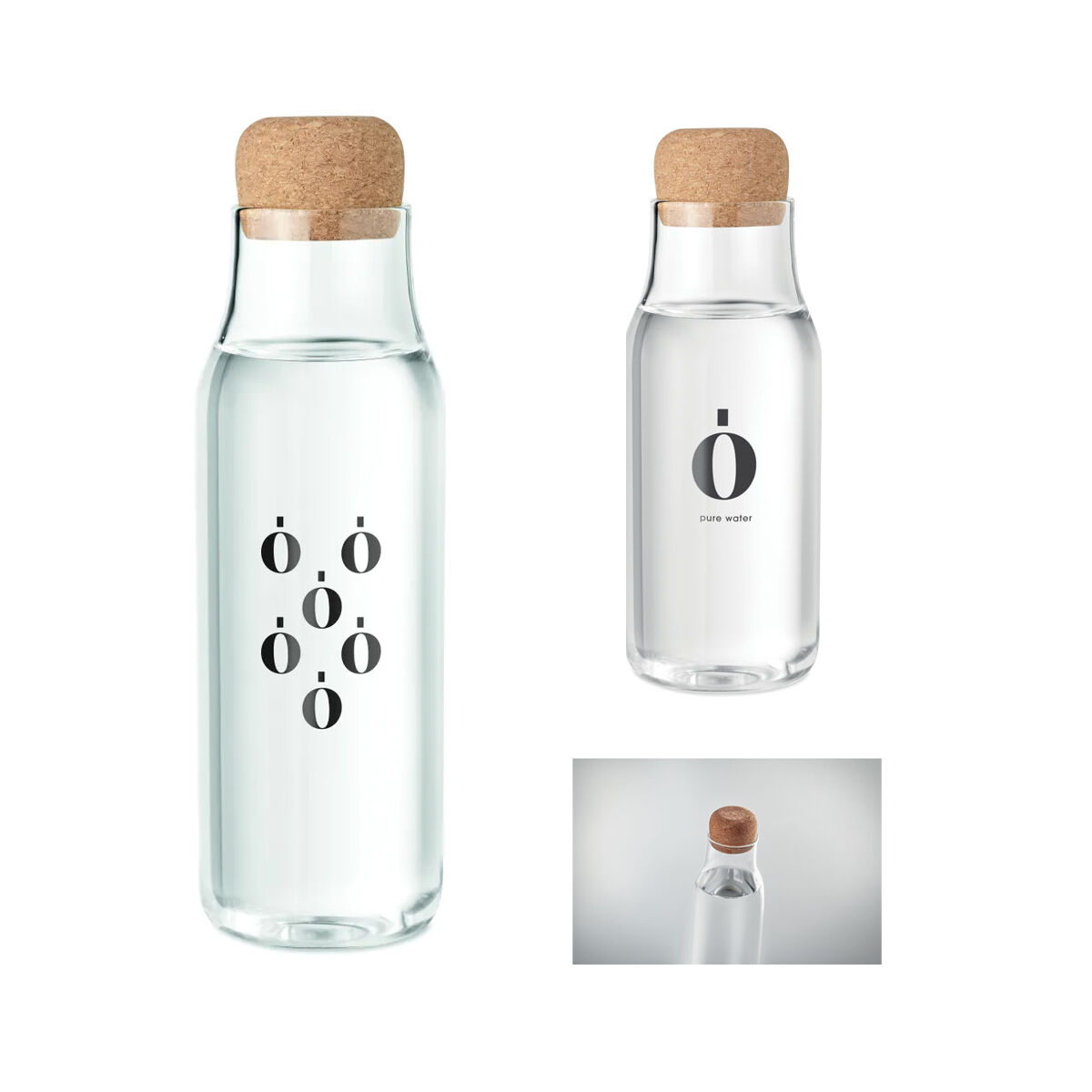 Glass Decanter water bottle with a cork lid