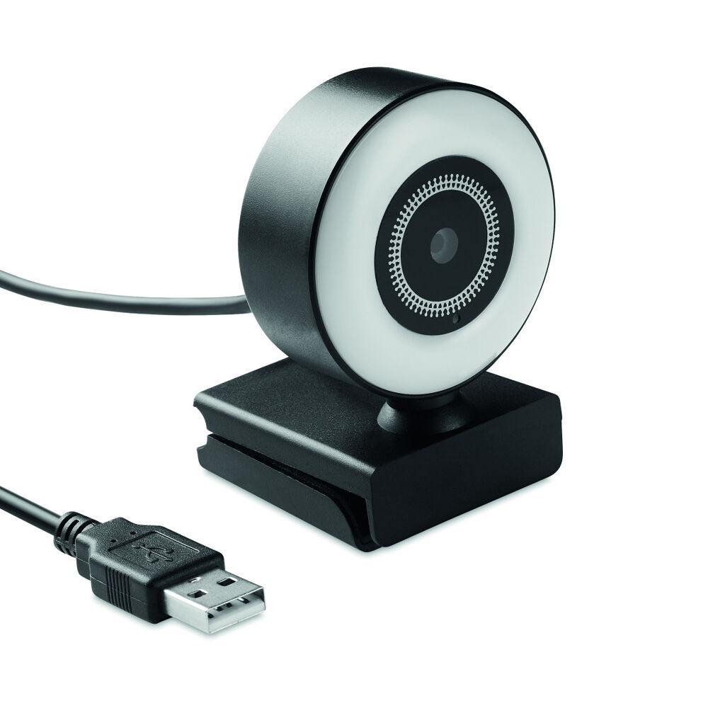 HD Webcam with Ring Light and Mic